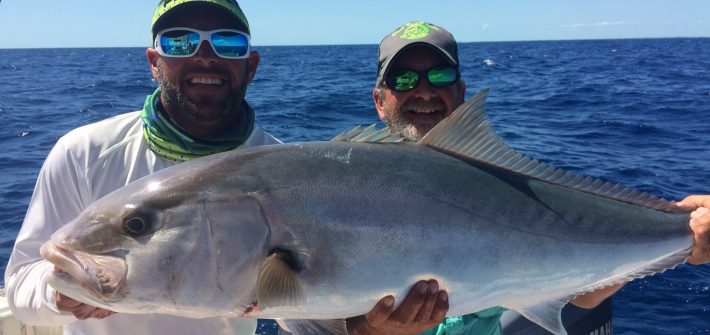 Julian caught this large amberjack on a vertical jig in 200ft of water off Marathon on a wreck fishing charter with Capt. Doug Julian caught this large amberjack on a vertical jig in 200ft of water off Marathon on a wreck fishing charter with Capt. Doug