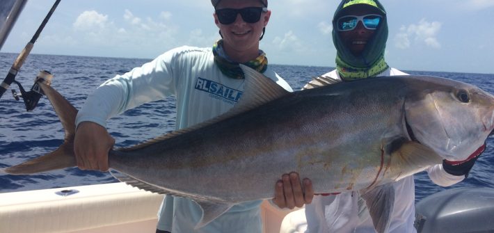 Matt holding his monster amberjack caught with Capt. Doug off Marathon on a wreck and reef charter. Matt holding his monster amberjack caught with Capt. Doug off Marathon on a wreck and reef charter.